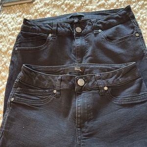 Two pairs of 1822 Denim black jeans. They are truly black, pics look light!